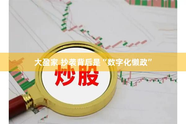 大盈家 抄袭背后是“数字化懒政”