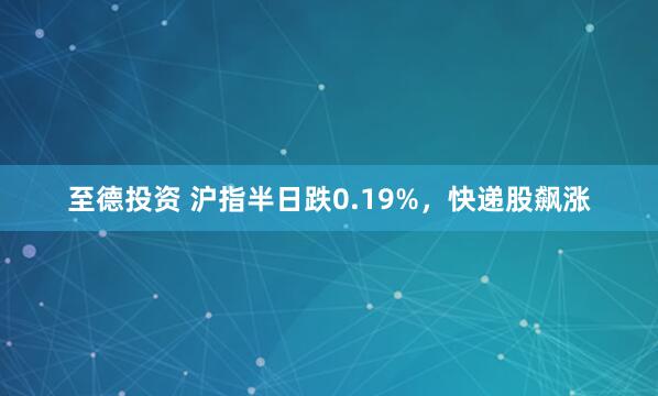 至德投资 沪指半日跌0.19%，快递股飙涨