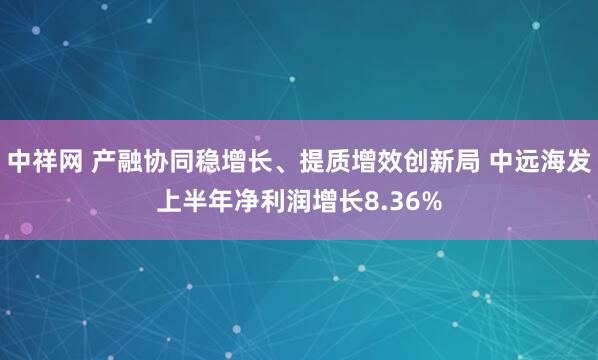 中祥网 产融协同稳增长、提质增效创新局 中远海发上半年净利润增长8.36%